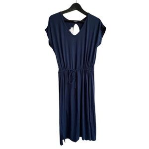 Amour Vert Modal Tight Knit V Neck Keyhole Back Soft Dress Lightweight Size S